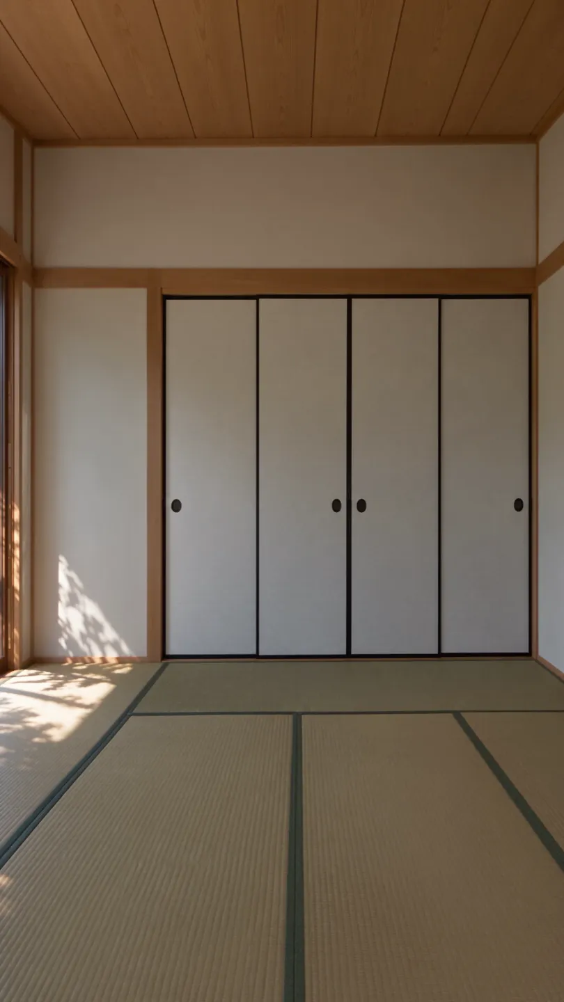 ふすまのある和室に差し込む光